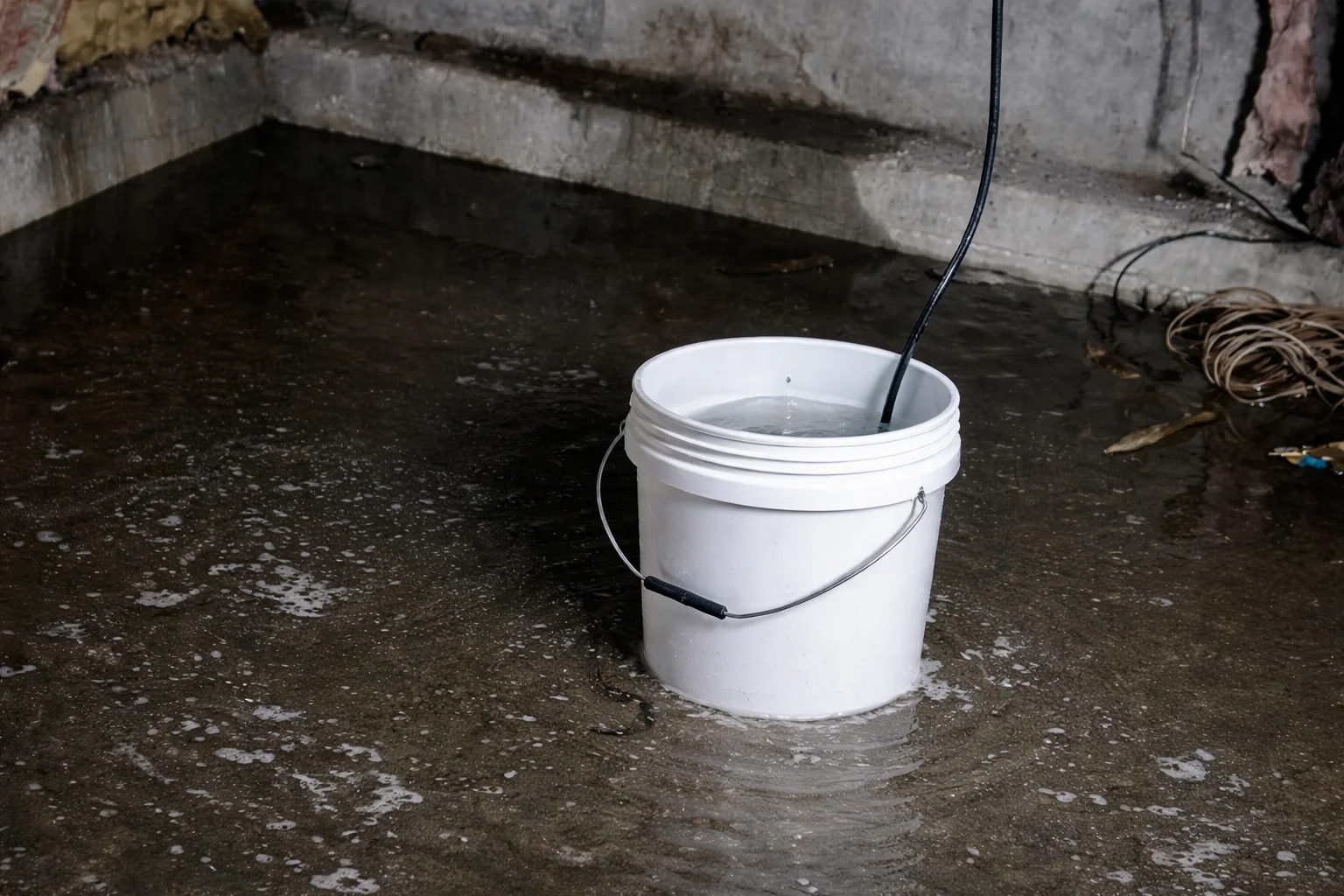 Sump pump repair in progress